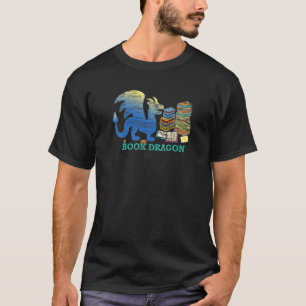 Love Reading Books  Vintage  Retro Book Dragon Gra T-Shirt
