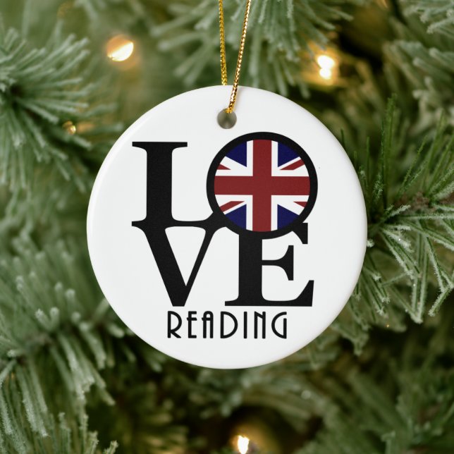 LOVE Reading England Ceramic Ornament (Tree)