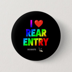 Love rear entry ski boots funny skier subtle retro 6 cm round badge