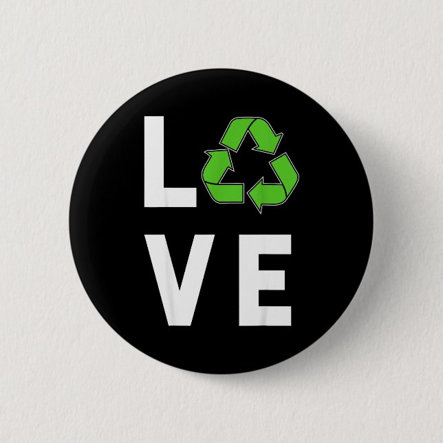 Love Recycling  6 Cm Round Badge (Front)