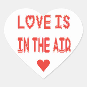 Love Red And White Heart Wedding Sticker