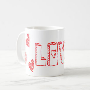 Love Red And White Hearts - wedding Coffee Mug