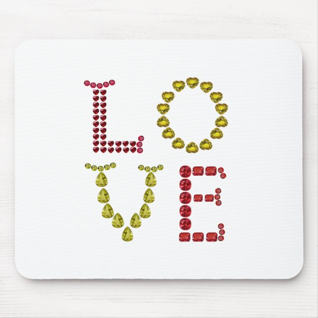 Love, Red and Yellow Mouse Pad (Front)