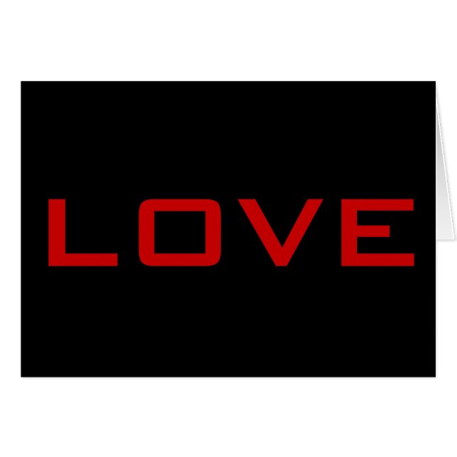 Love Red Black Colour Greeting Card (Front Horizontal)