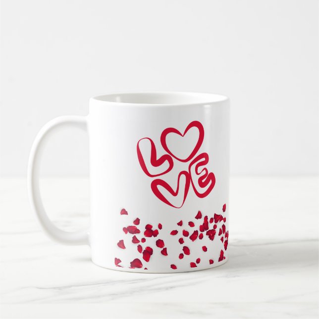 LOVE Red colour petals  Coffee Mug (Left)