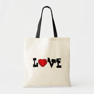 LOVE Red Foil Wrapped Candy Heart Valentine's Day Tote Bag