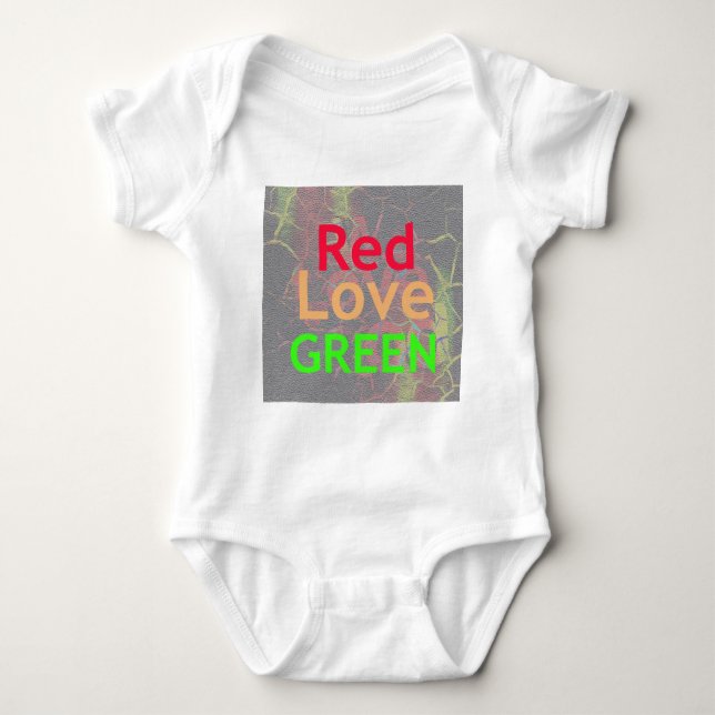 LOVE RED GOLDEN GREEN BABY BODYSUIT (Front)