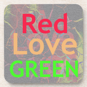 LOVE RED GOLDEN GREEN COASTER