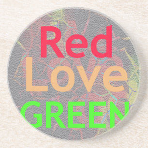 LOVE RED GOLDEN GREEN COASTER