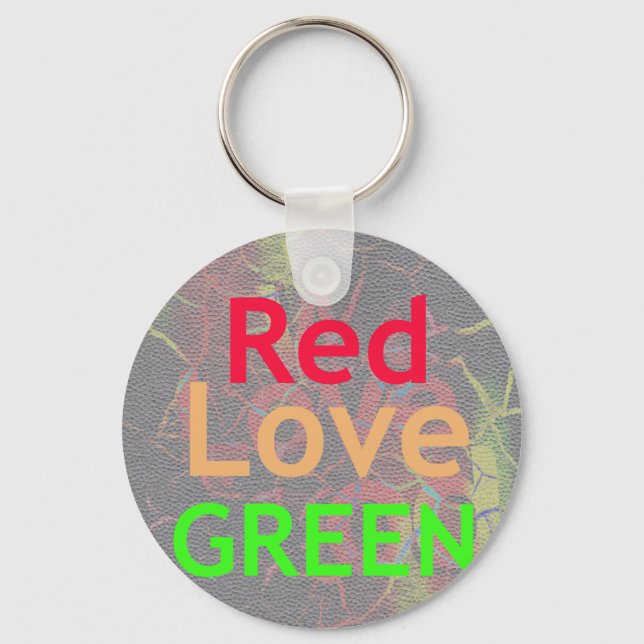 LOVE RED GOLDEN GREEN KEY RING (Front)