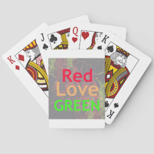 LOVE RED GOLDEN GREEN PLAYING CARDS