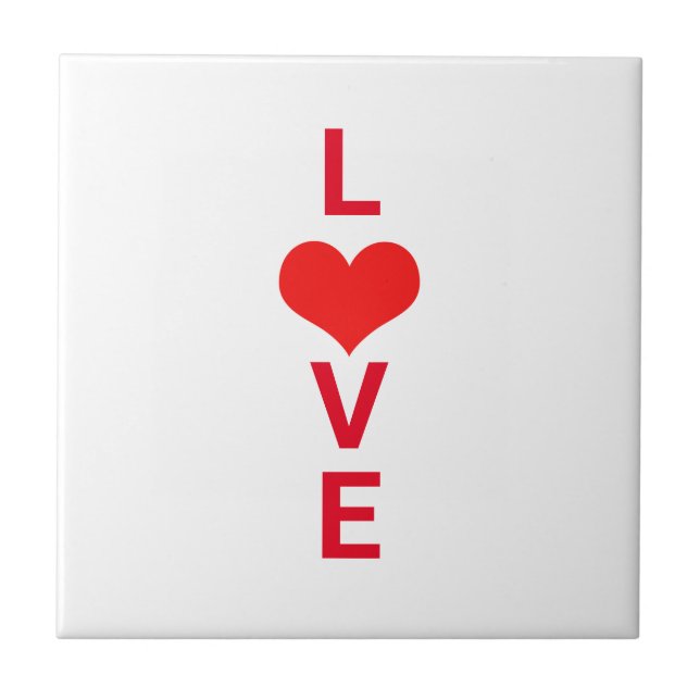 Love Red Heart Cute Valentine's Day Birthdays Gift Ceramic Tile (Front)