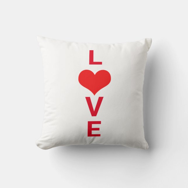 Love Red Heart Cute Valentine's Day Birthdays Gift Cushion (Front)