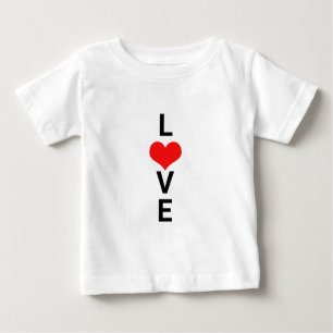 Love Red Heart Cute Valentine's Day White Custom Baby T-Shirt
