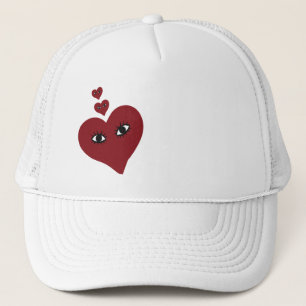 Love Red Heart Face Trucker Hat