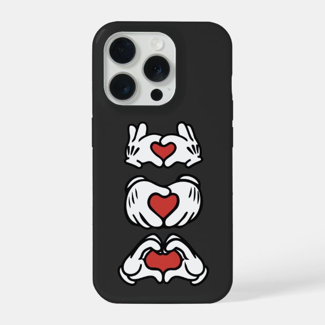 Love Red Heart Mouse Hands iPhone Case (Back)