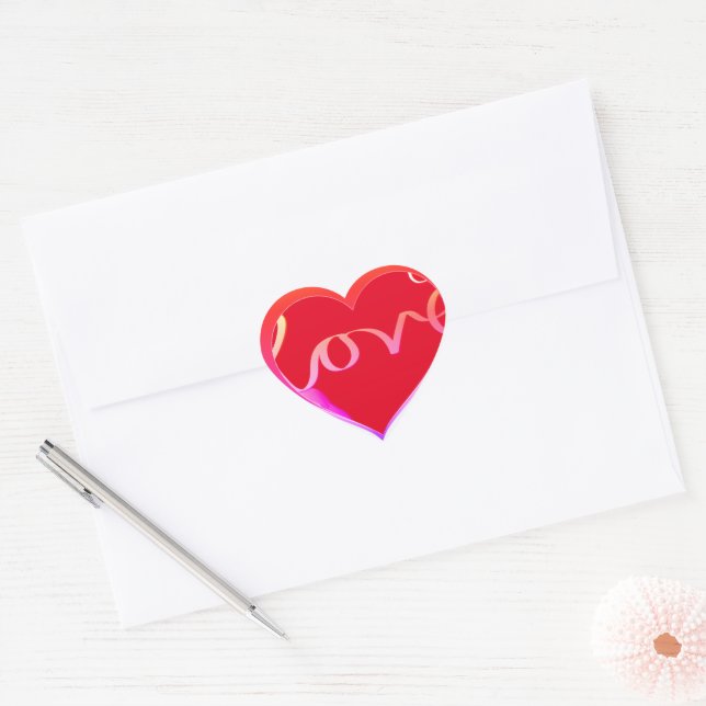 Love Red Heart  Sticker (Envelope)