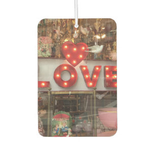 LOVE Red Heart Valentine NYC Window Reflection Car Air Freshener
