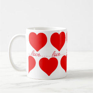 Love red hearts coffee mug