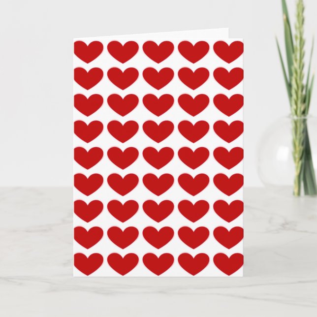 Love Red Hearts Greeting Cards (Front)