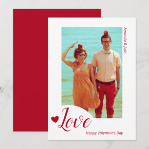 Love Red Minimalist Photo Valentine’s Day Holiday Card