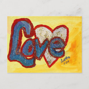 Love Red Rimmed Heart Postcard