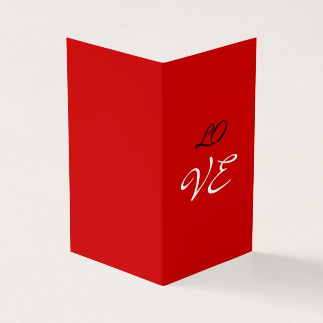 Love Red White Black Colour Greeting Card (Outside)