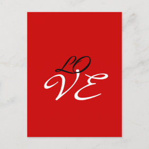 Love Red White Black Colour Greeting Card