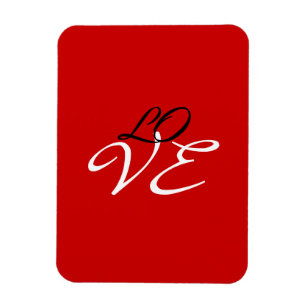 Love Red White Black Colour Greeting Card Magnet