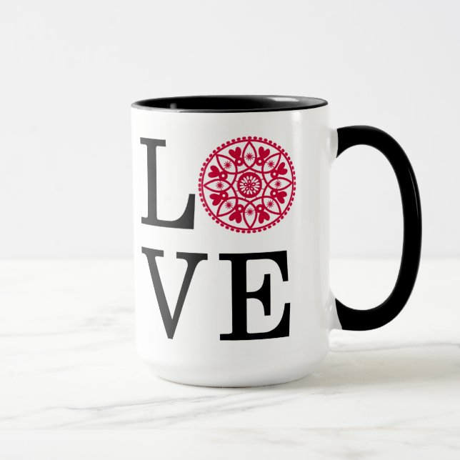 LOVE Red White & Black Mug (Right)