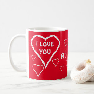 Love Red with White Hearts Mug