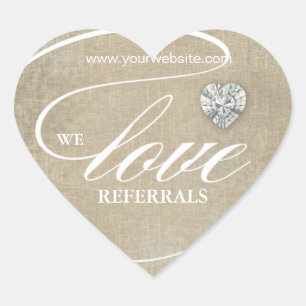 Love Referrals Sticker Jewellery Heart Linen