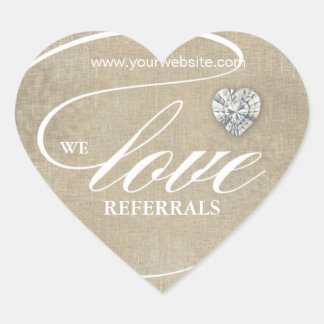 Love Referrals Sticker Jewellery Heart Linen