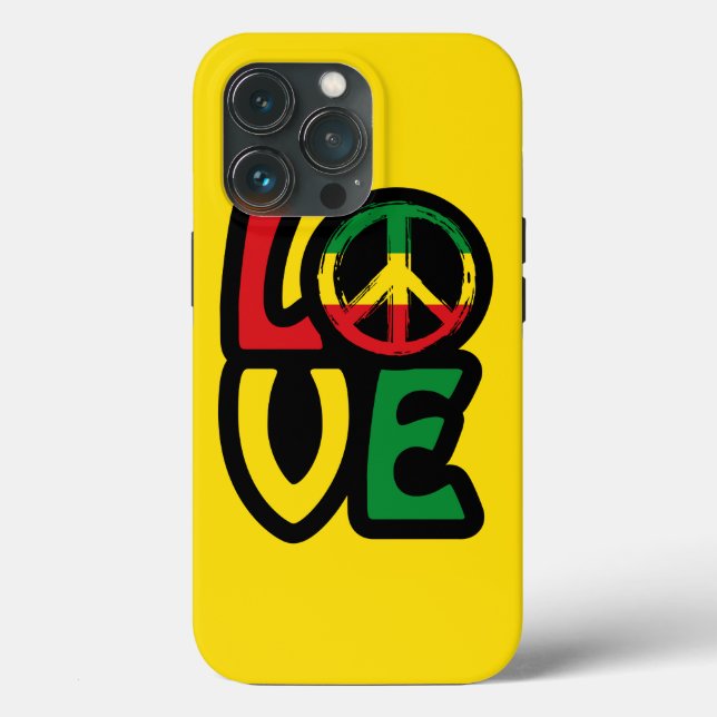 Love reggae music peace symbol, Reggae Case-Mate iPhone Case (Back)