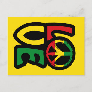 Love reggae music peace symbol reggae postcard