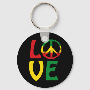 LOVE Reggae with peace symbol Key Ring