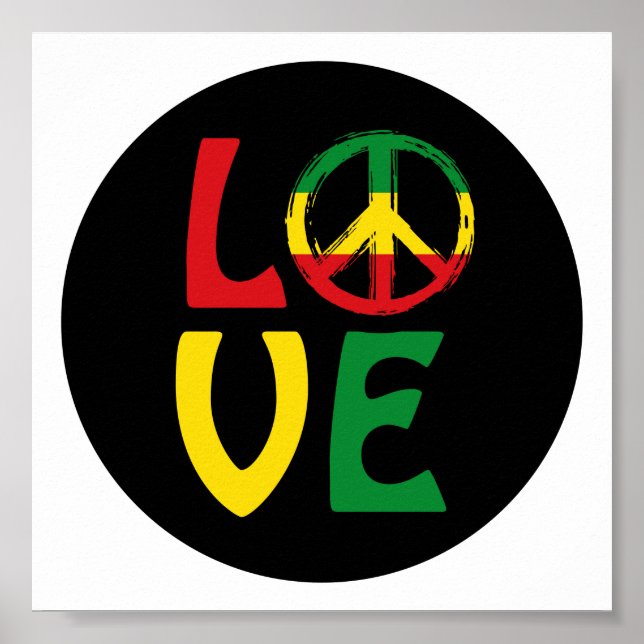 LOVE Reggae with peace symbol Poster (Front)