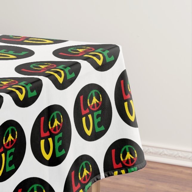 LOVE Reggae with peace symbol Tablecloth (In Situ)