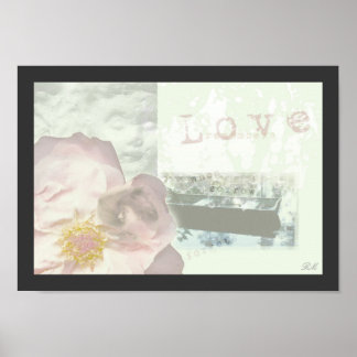 "Love Remembers" digital collage poster