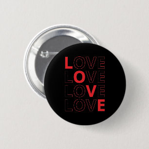 Love Repeated Text Valentine's Day I Love You 6 Cm Round Badge