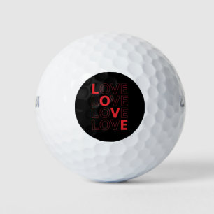 Love Repeated Text Valentine's Day I Love You Golf Balls