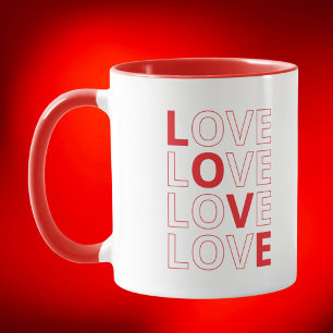 Love Repeated Text Valentine's Day I Love You Mug