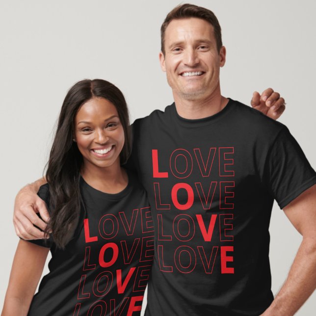 Love Repeated Text Valentine's Day I Love You T-Shirt (Creator Uploaded)