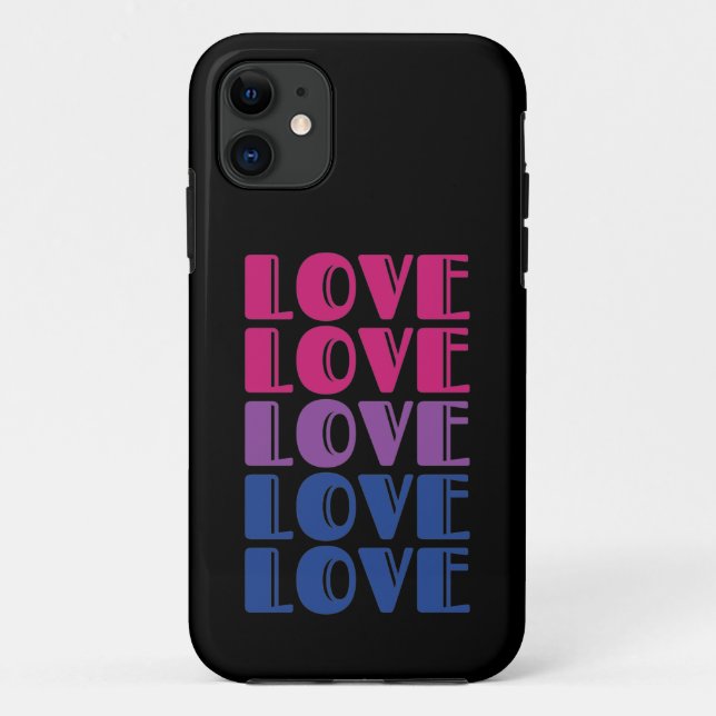 Love Repeating Text LGBTQ Bisexual Pride Case-Mate iPhone Case (Back)