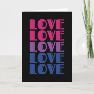 Love Repeating Text LGBTQ Bisexual Pride T-Shirt Card