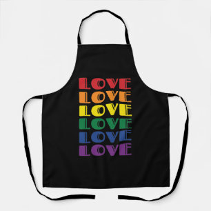 Love Repeating Text LGBTQ Gay Pride Apron