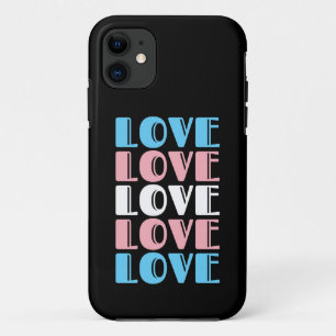 Love Repeating Text LGBTQ Transgender Pride iPhone 11 Case