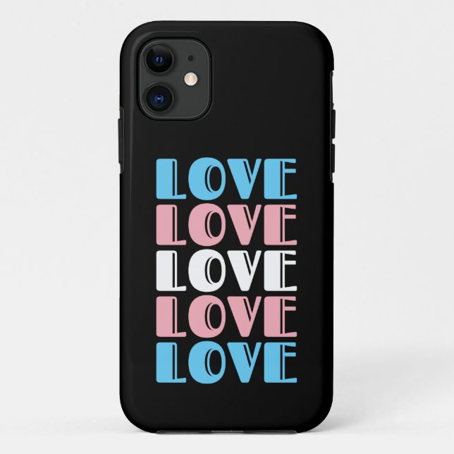 Love Repeating Text LGBTQ Transgender Pride Case-Mate iPhone Case (Back)