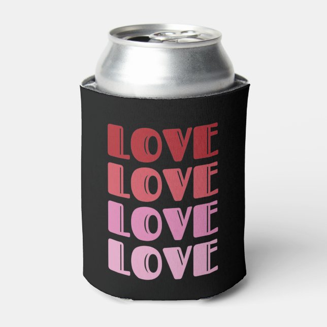 Love Repeating Text Valentine's Day I Love You Can Cooler (Can Front)