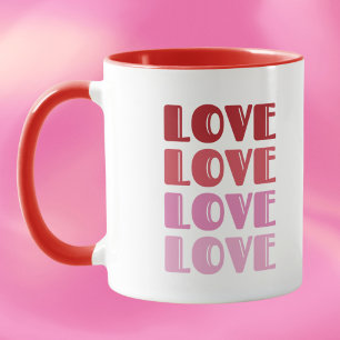 Love Repeating Text Valentine's Day I Love You Mug